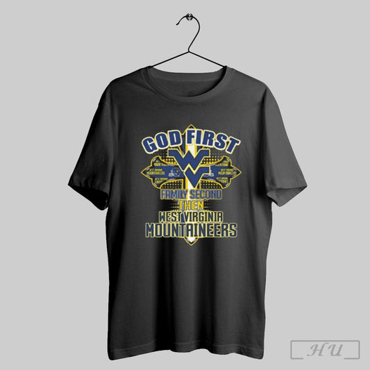 West Virginia Mountaineers God First Family Second Shirt
