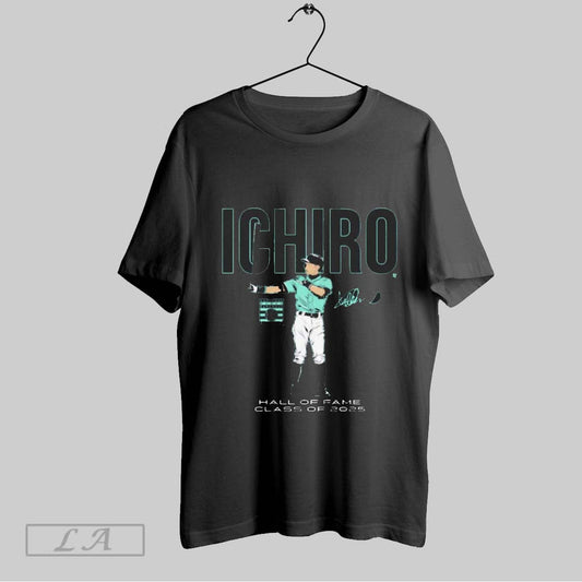 Top Ichiro Suzuki Seattle Mariners National Baseball Hall Of Fame Inductee Class Of 2025 Signature Mlb Painting Unisex Sweatshirt T Shirt