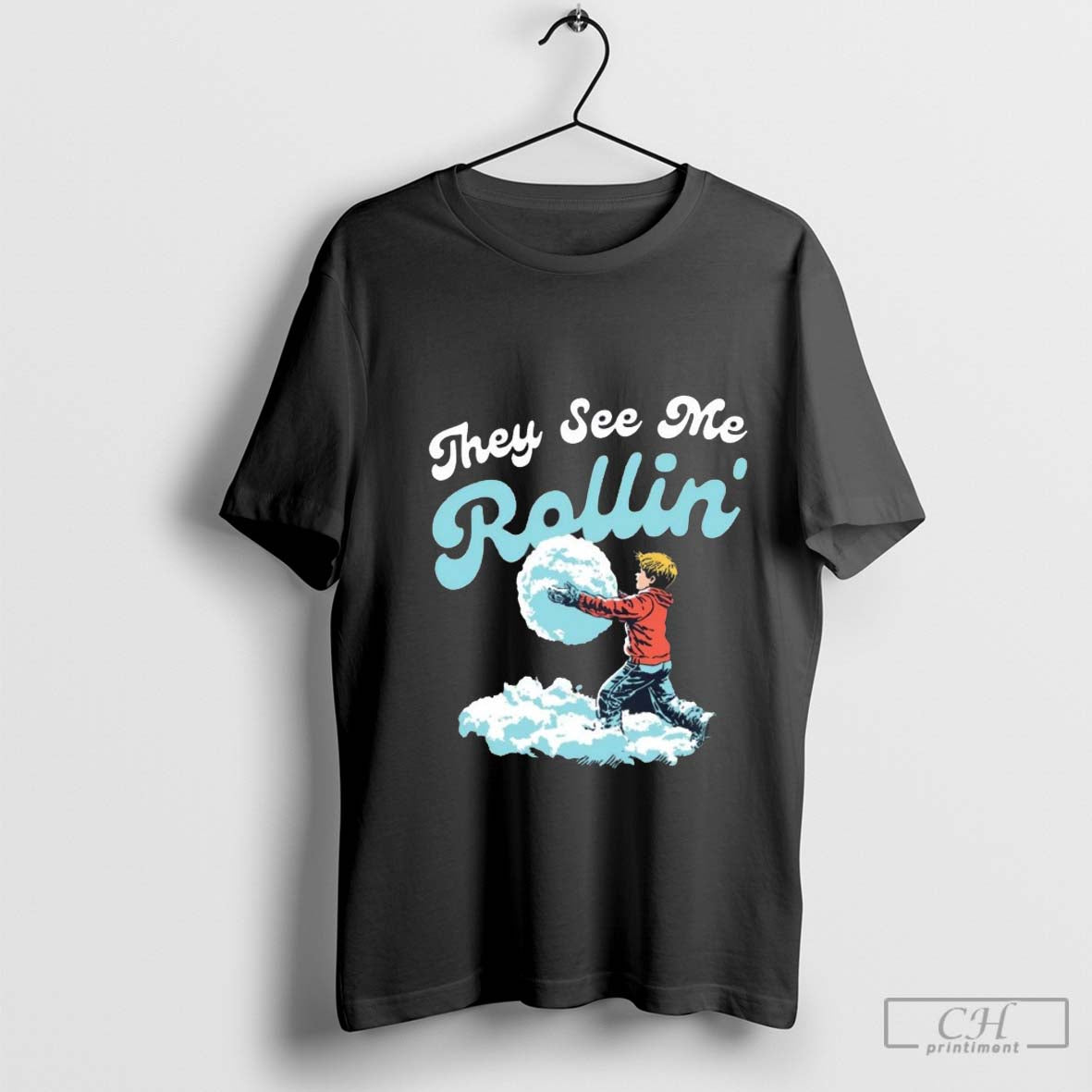 They See Me Rollin' Snowball Christmas T-Shirt