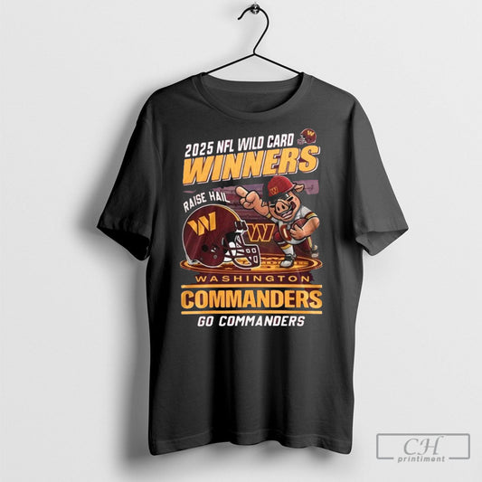 Washington Commanders Nfc Wild Card Winners 2025 Go Commanders Mascot T Shirt
