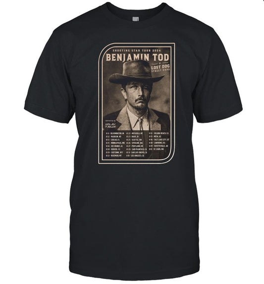 Benjamin Tod And Lost Dog Street Band Shooting Star Tour 2024 T Shirt