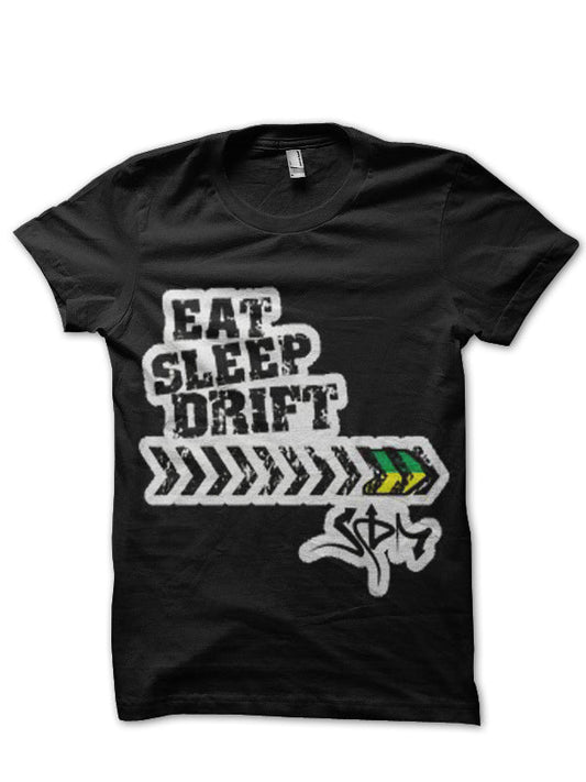 Eat Sleep Drift Repeat Black T-Shirt