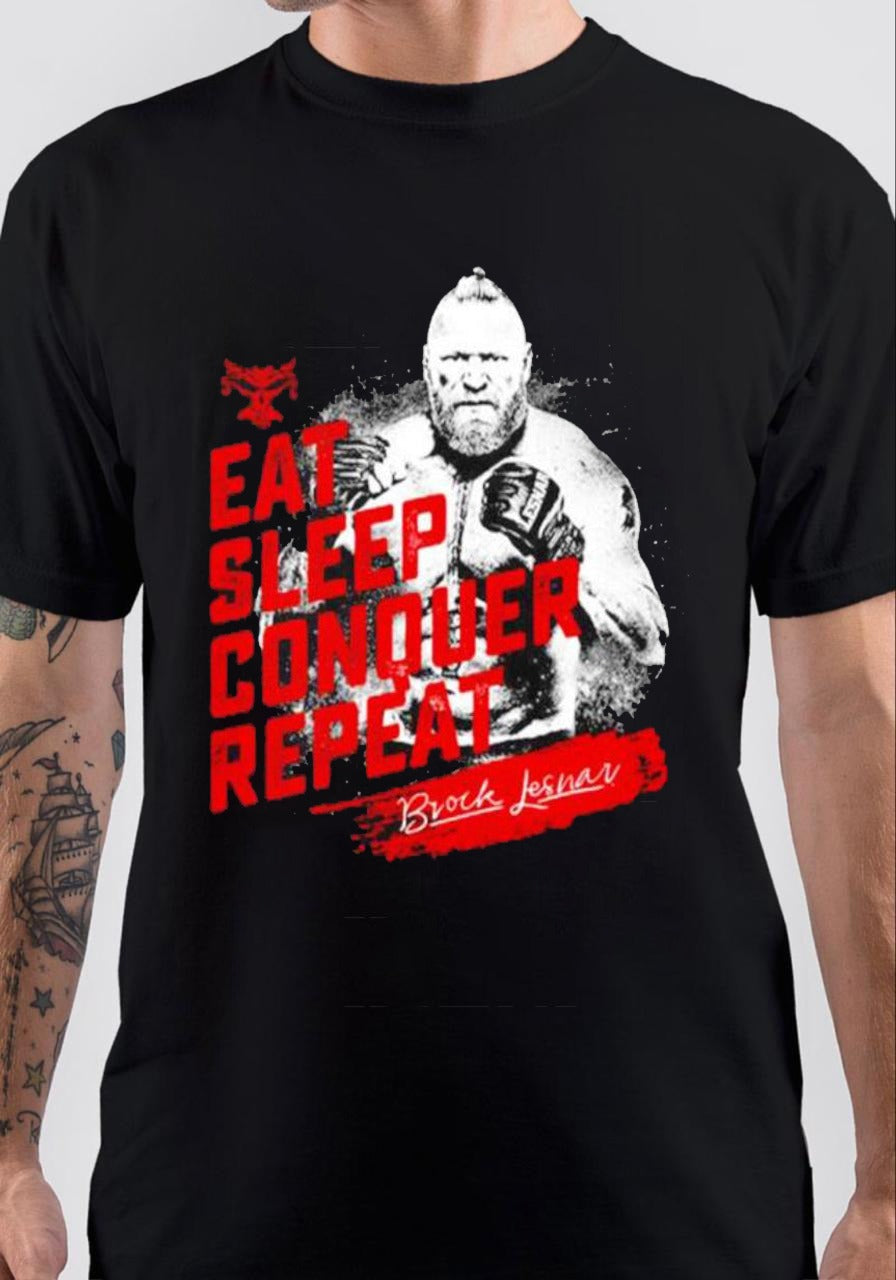 Eat Sleep Conquer Repeat Half Sleeve T-Shirt