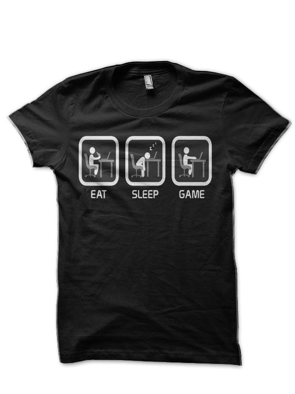 Eat, Sleep, Game Black T-Shirt