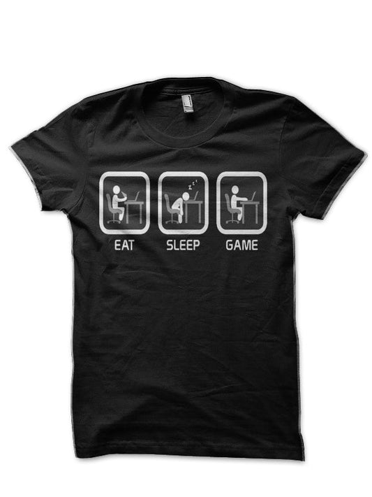 Eat, Sleep, Game Black T-Shirt
