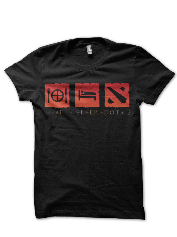 Eat Sleep Dota Repeat Black T-Shirt Style001