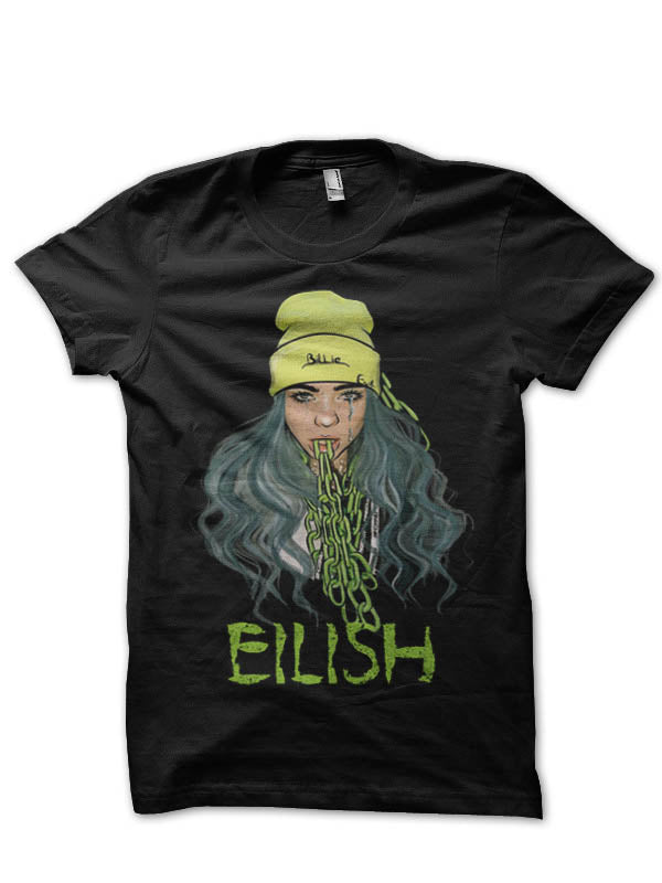 Billie Eilish Half Sleeve Black T-Shirt Style002