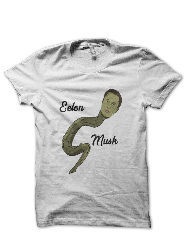 Elon Musk Half Sleeve White T-Shirt