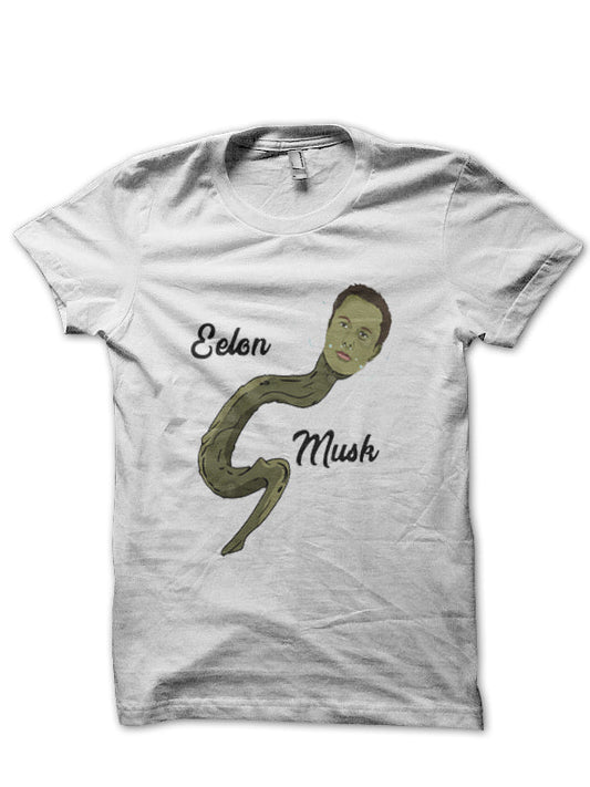 Elon Musk Half Sleeve White T-Shirt