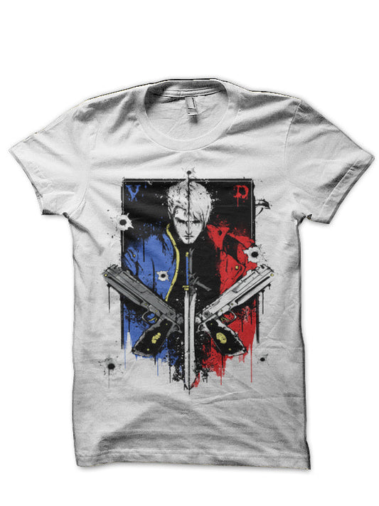 Devils Never Cry Half Sleeve White T-Shirt