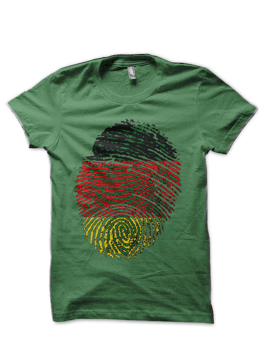 Germany Flag â€“ German Flag Fingerprint Green T-Shirt