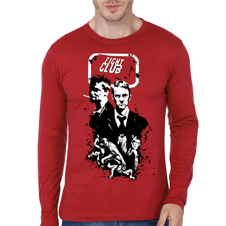 Fight Club Red Full Sleeve Tee Style001