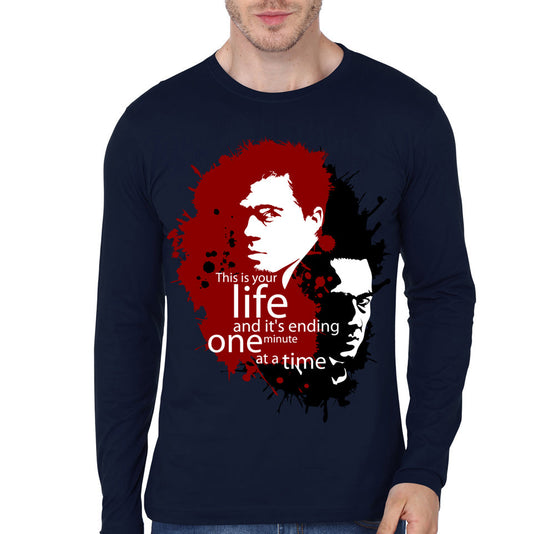 Fight Club Navy Blue Full Sleeve Tee Style001