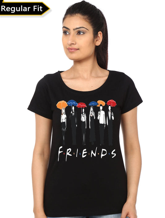 Friends Girls Black T-Shirt Style001