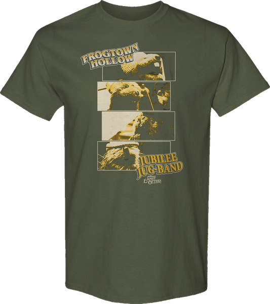 Frogtown Hollow Jubilee Jug-Band Collage Emmet Otter T-Shirt