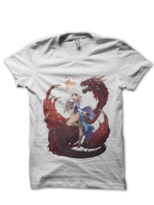 Game Of Thrones White Half Sleeve T-Shirt Style007
