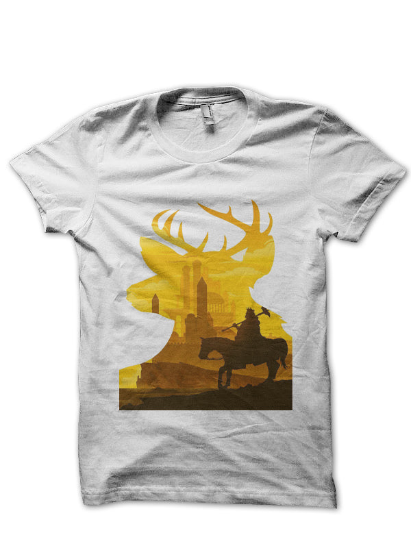 Game Of Thrones White Half Sleeve T-Shirt Style003