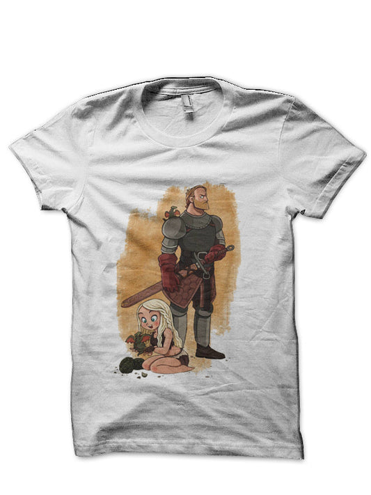 Game Of Thrones White Half Sleeve T-Shirt Style008