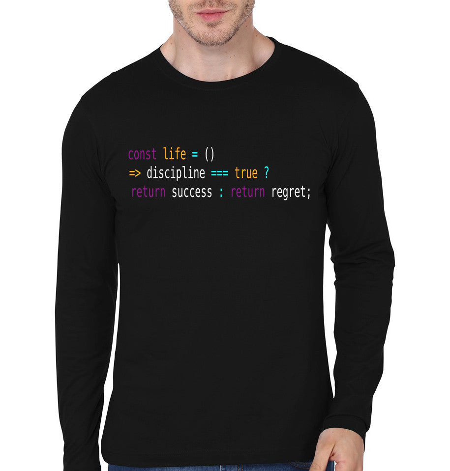 Const Life Black Full Sleeve T-Shirt