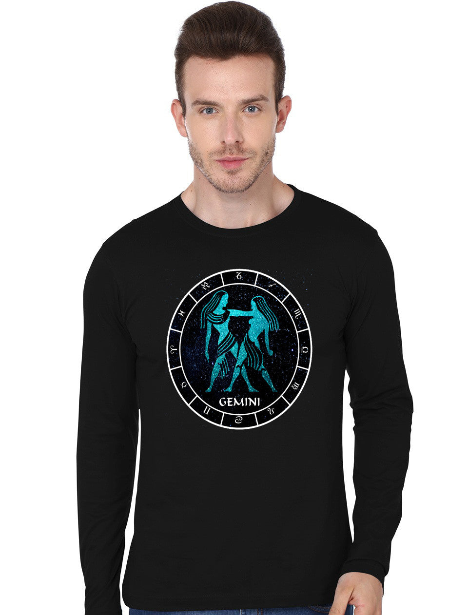 Gemini Black Full Sleeve T-Shirt