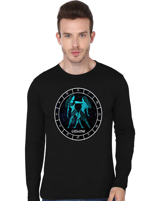 Gemini Black Full Sleeve T-Shirt