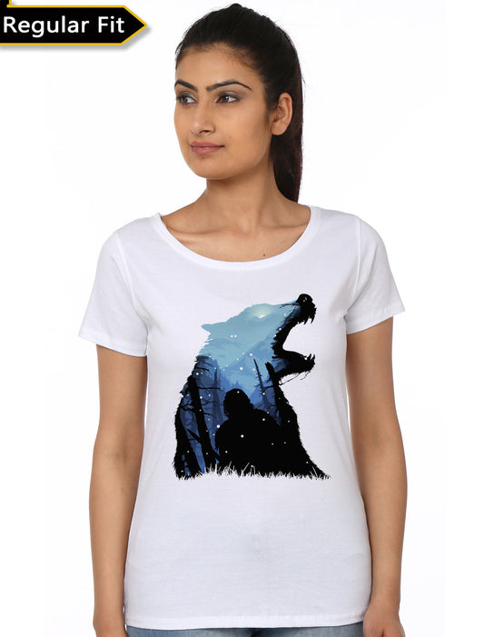Jon Snow â€“ King of The North White Girls T-Shirt
