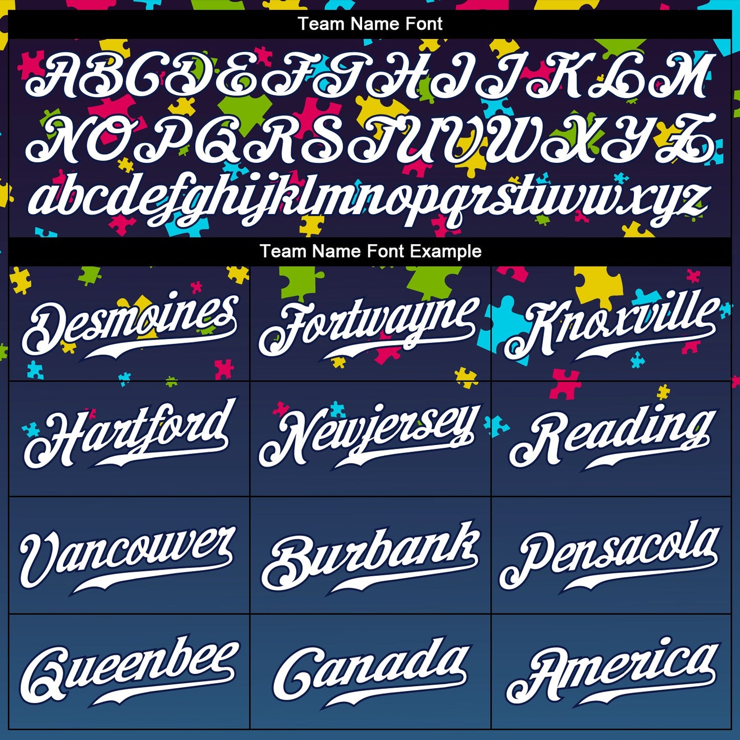 Custom Autism Awareness Puzzle Pieces Navy-White 3D Authentic Baseball Jersey