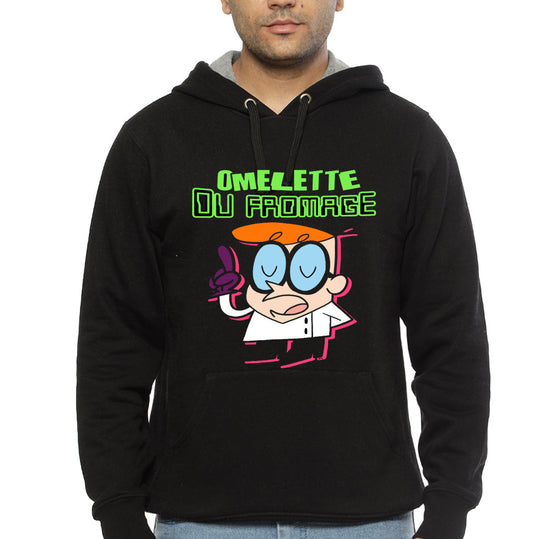Dexterâ€™s Lab Omelette Black Hoodie
