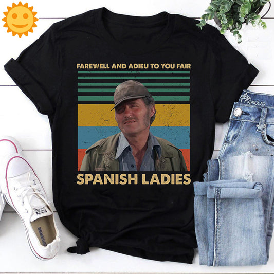 Farewell And Adieu To You Fair Spanish Ladies Vintage T-Shirt, Jaws Shirt, 70s Movie Shirt, Shark Thriller Shirt, Action Movie Shirt