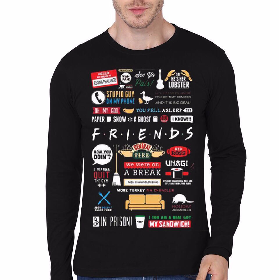 Friends Black Full Sleeve T-Shirt Style004