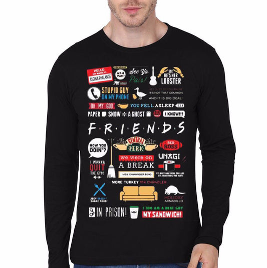 Friends Black Full Sleeve T-Shirt Style004