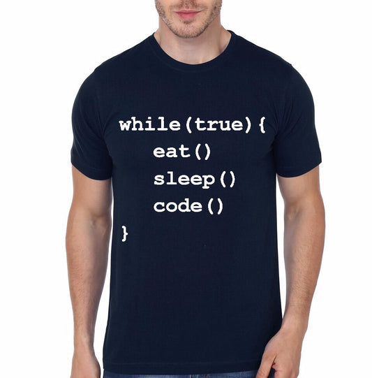 Eat Sleep Code Navy Blue T-Shirt
