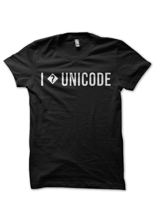 I Love Unicode Black Half Sleeve T-Shirt