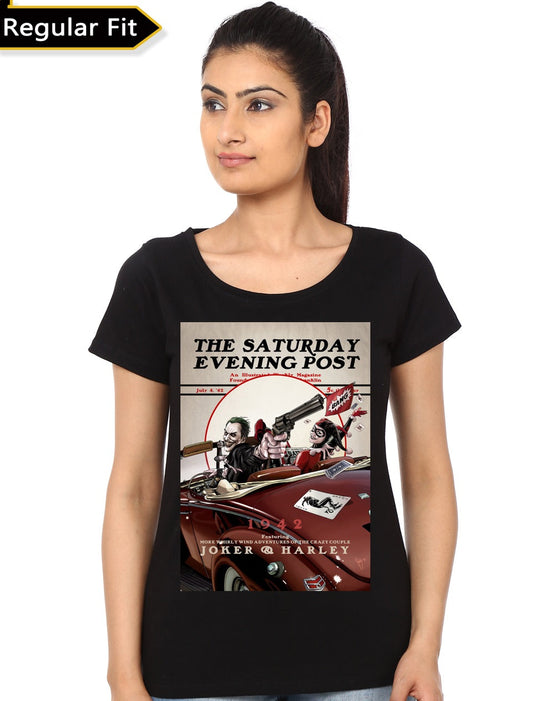 Classic Joker & Harley Girls Black T-Shirt