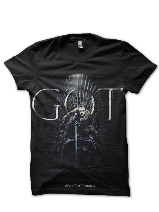 Jon Snow For The Throne Black T-Shirt