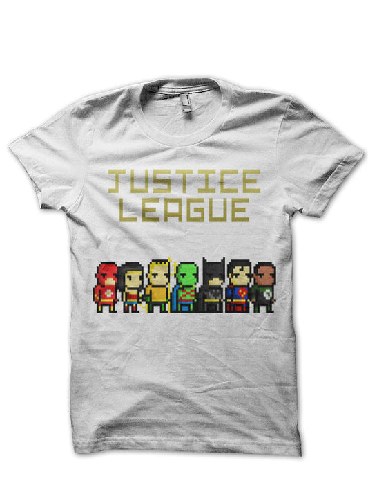 Justice League White T-Shirt Style005