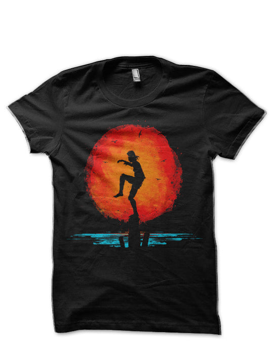 Karate Kid Minimal Tribute Painting Black T-Shirt