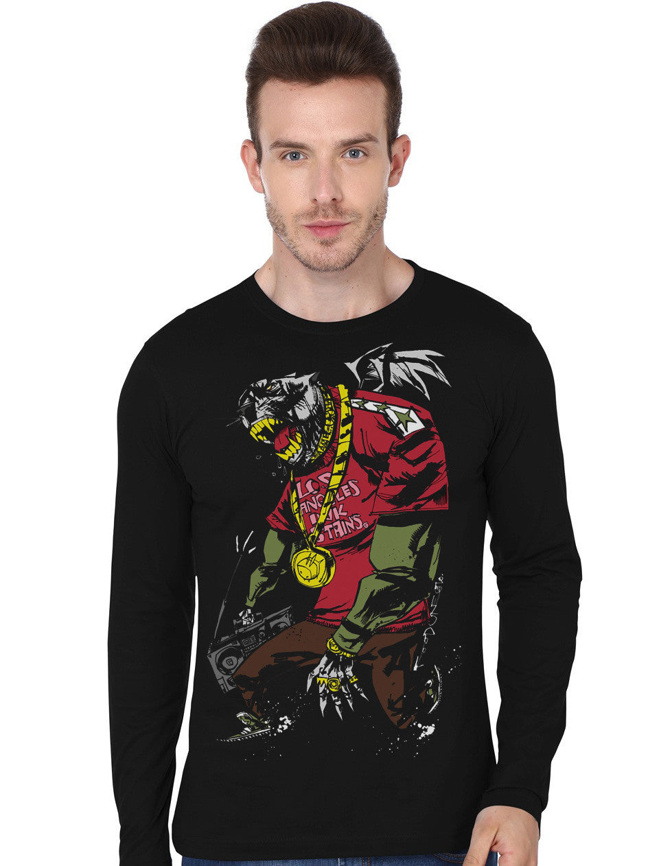 Funky Hellhound Black Full Sleeve T-Shirt