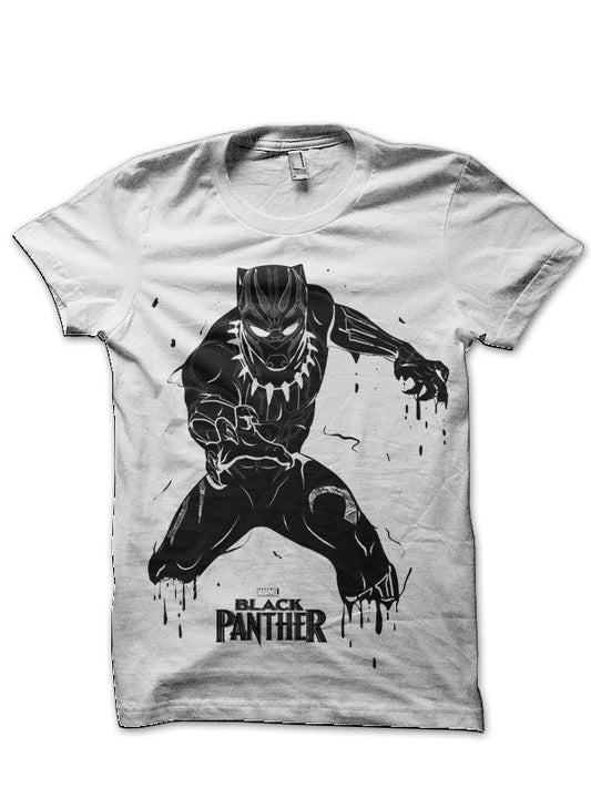 Black Panther White T-Shirt Style002