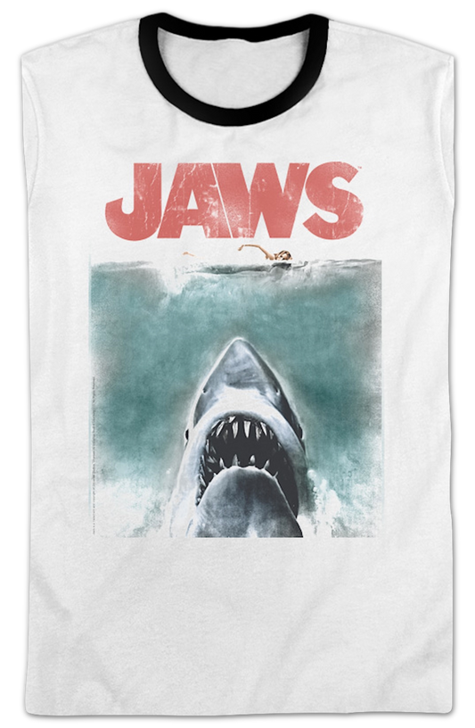 Movie Poster Jaws Ringer Shirt Style001
