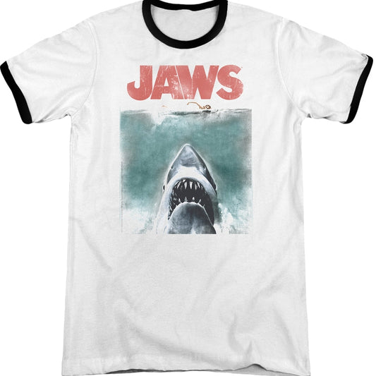 Movie Poster Jaws Ringer Shirt