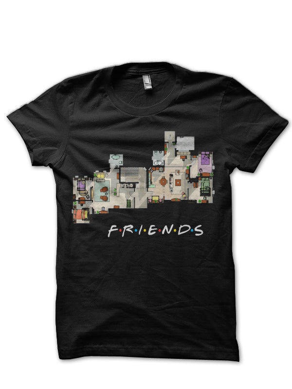 Friends Apartment Floor Plan Black T-Shirt