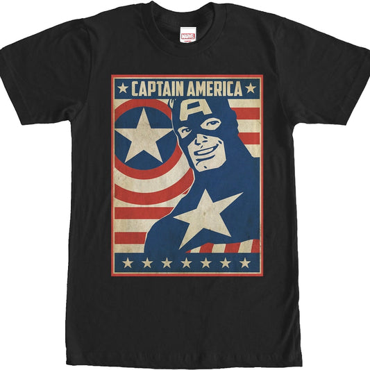 Patriotic Poster Captain America T-Shirt