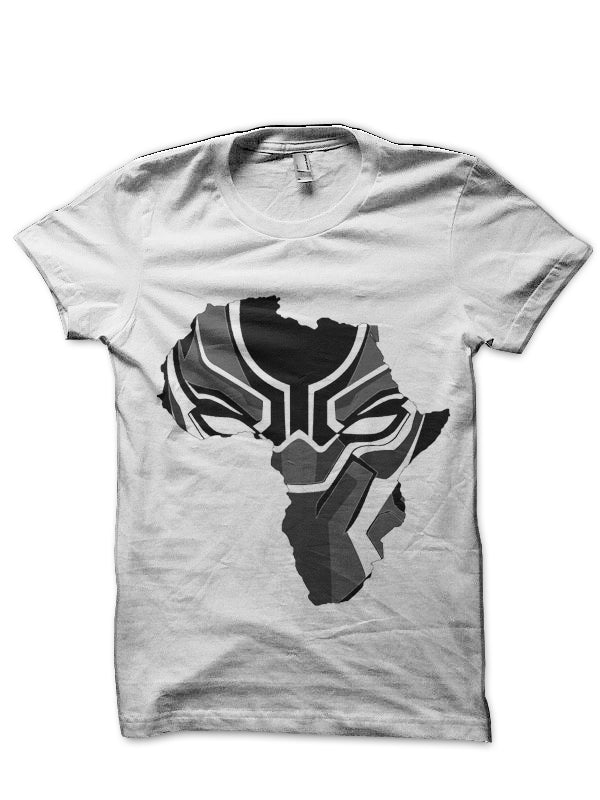 Black Marvel Panther White T-Shirt