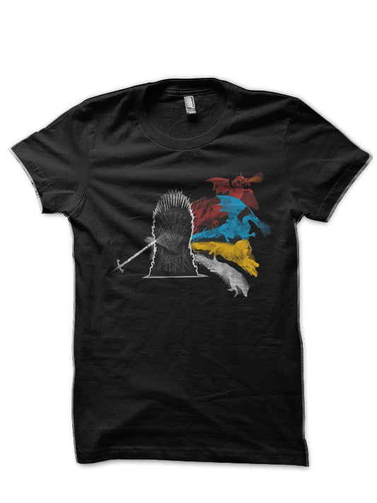 Game Of Thrones Black Half Sleeve T-Shirt