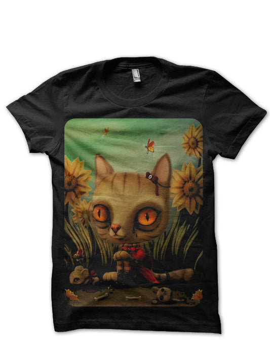 Drama Cat Black T-Shirt