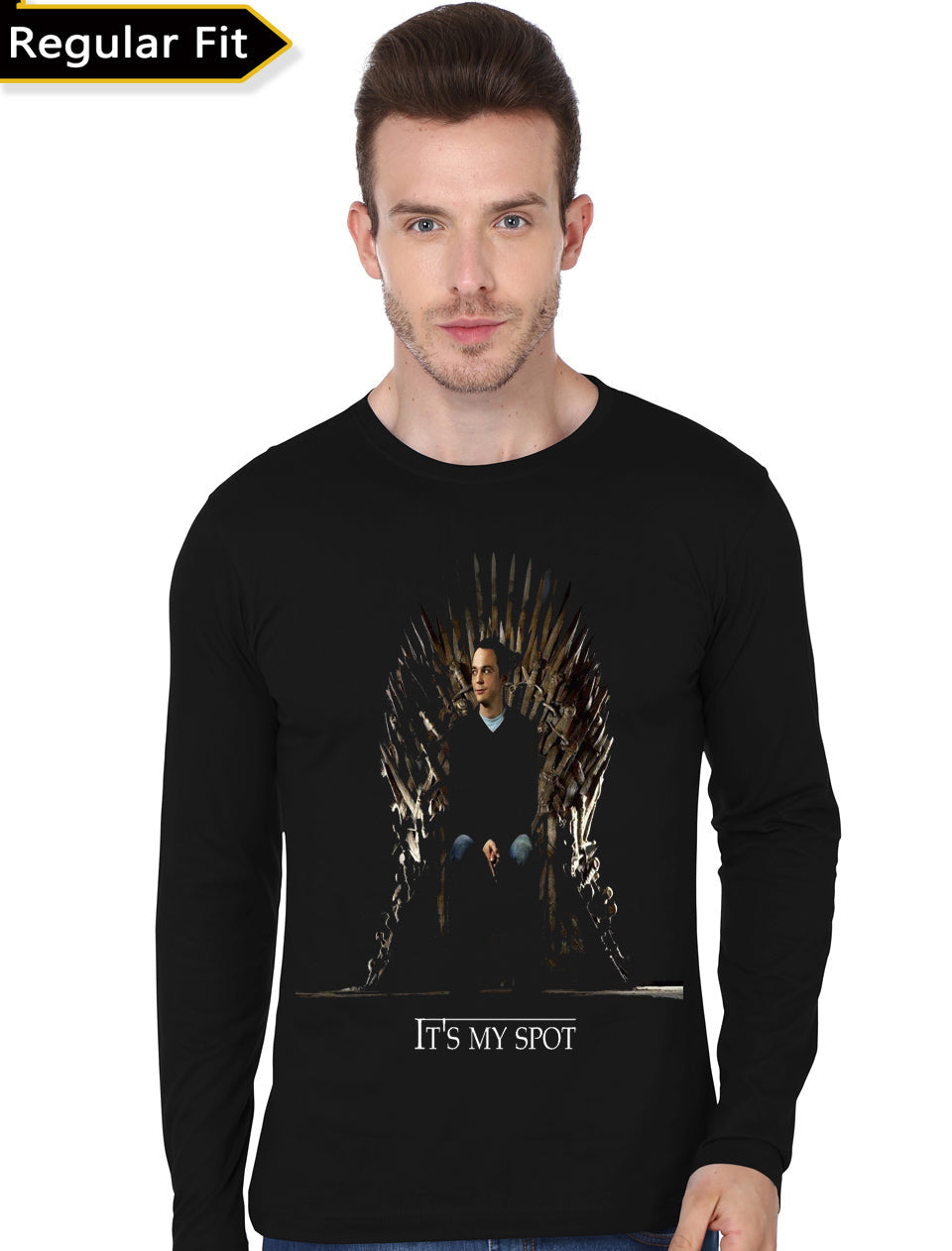 its my spot black full sleeve tee