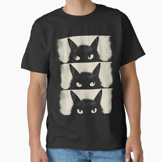 Cat Lover Grumpy Black Kitten Cat Mom Cat Dad Classic T Shirt