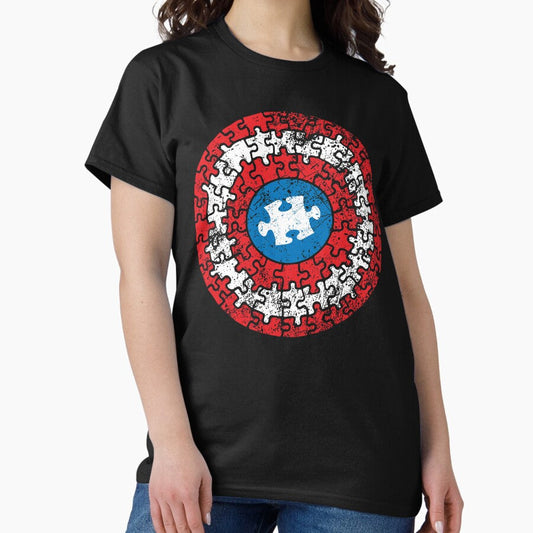 Captain Autism Heroic Puzzle Shield Classic T-Shirt