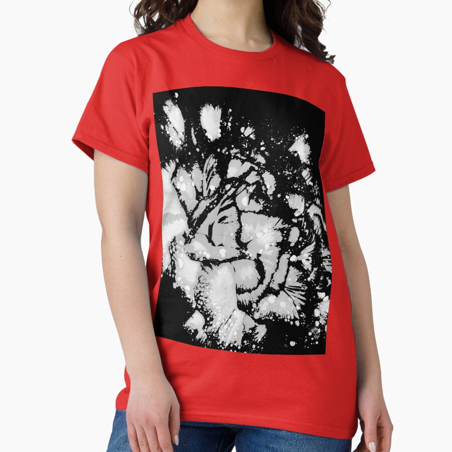 Black And White Abstract Carnation Classic T-Shirt